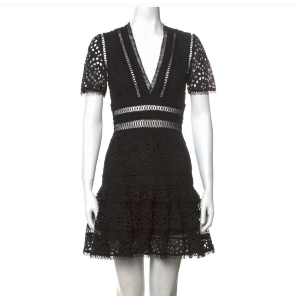 Zimmerman Black Ruffle Mini Dress